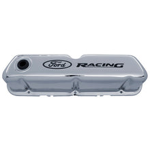 Load image into Gallery viewer, FORD 302-071 Chrome Steel Valve Cover Set w/Ford Racing Logo