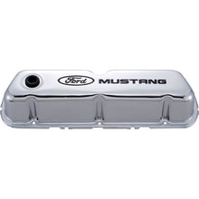 Load image into Gallery viewer, FORD 302-100 Chrome Steel Valve Cover Set w/Mustang Logo