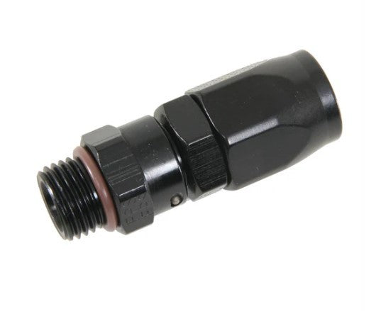 FRAGOLA 180106-BL 6an Str - 9/16-18 ORB Str Hose End - Black