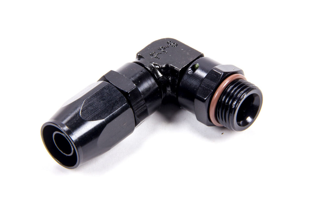 FRAGOLA 189008-BL Hose Fitting  #8 90 Deg to 3/4-16 Male ORB Black