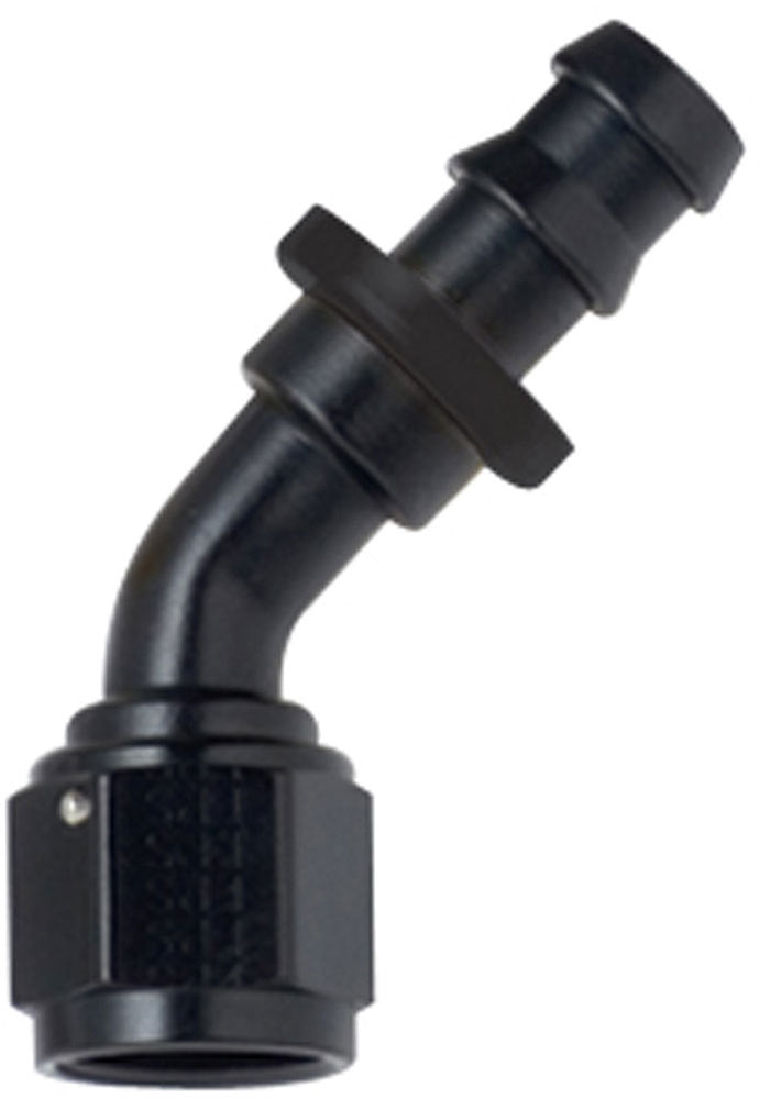 FRAGOLA 204506-BL Hose Fitting #6 45 Deg Push Lock Black