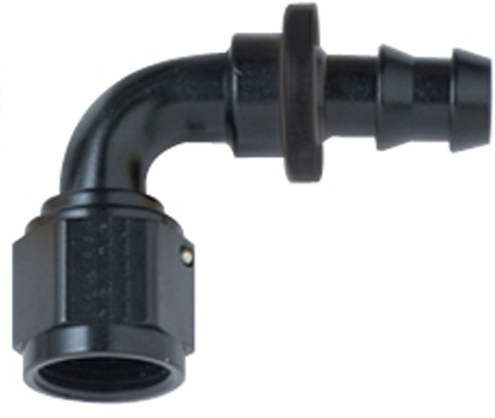 FRAGOLA 209004-BL Hose Fitting #4 90 Deg Push Lock Black