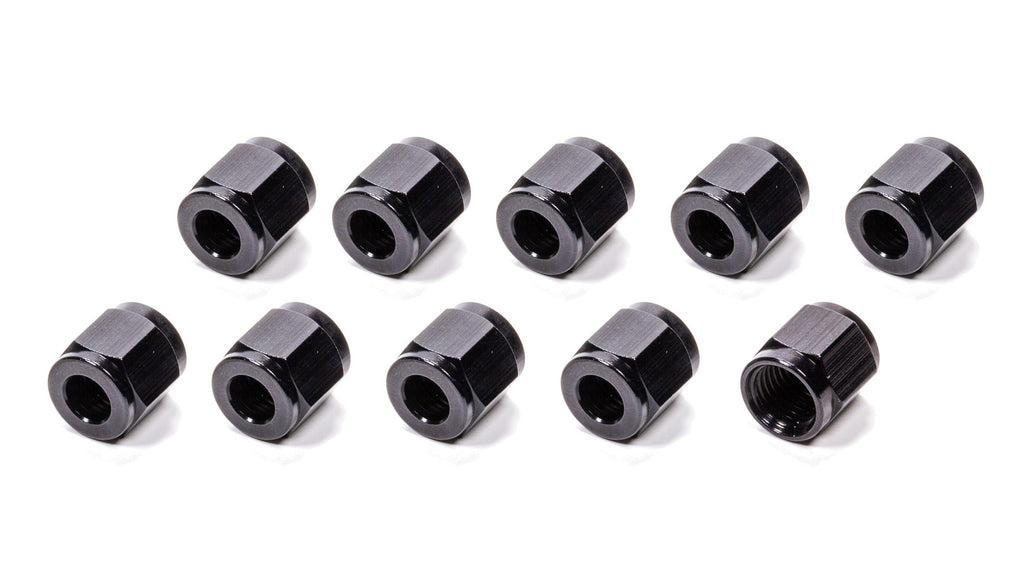 FRAGOLA 481804-BL-10 #4 Aluminum Tube  Nuts (10pk) Black