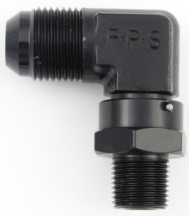 FRAGOLA 499104-BL #4 x 1/8 MPT 90 Deg Swivel Adapter Black