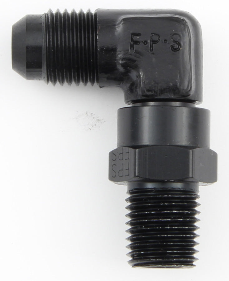 FRAGOLA 499106-BL #6 x 1/4 MPT 90 Deg Swivel Adapter Black