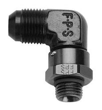 Load image into Gallery viewer, FRAGOLA 499207-BL #8 x 9/16-18 90 Deg Swivel Adapter Black
