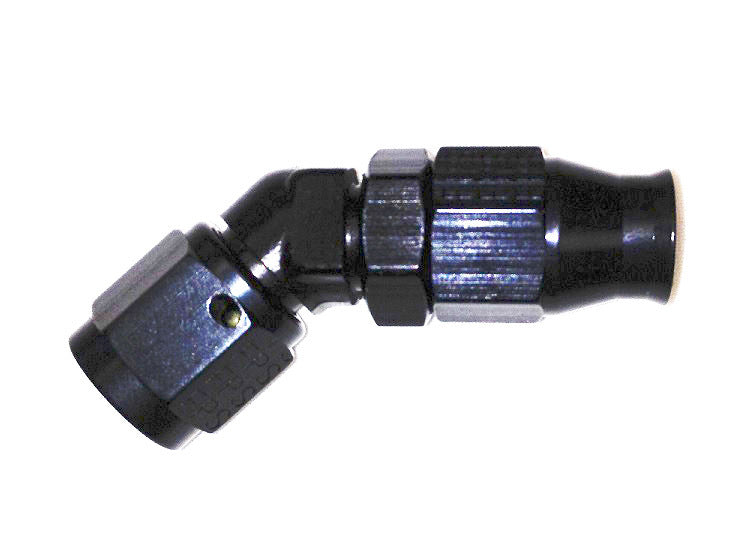 FRAGOLA 684512-BL Hose Fitting #12 45 Deg PTFE Black