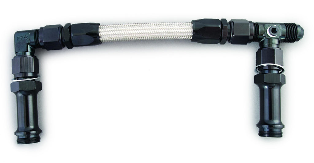 FRAGOLA 920003-BL #8 Fuel Line Kit 7/8-20 Dual Inlet 4150 Black