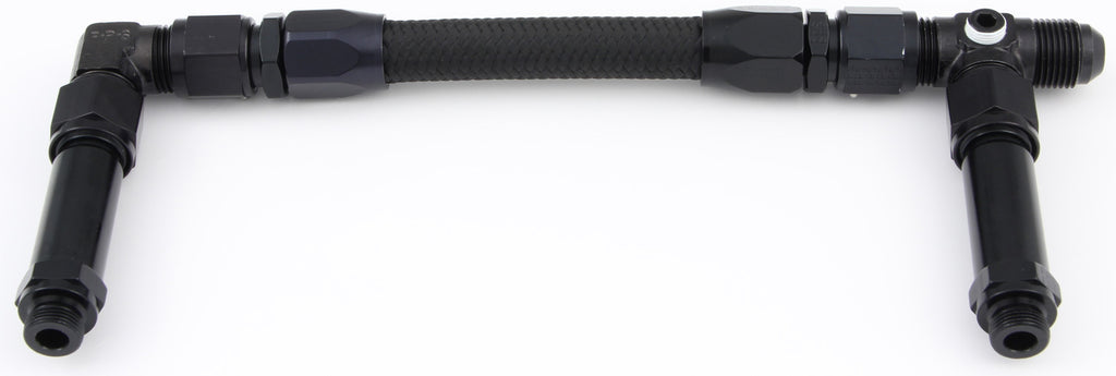 FRAGOLA 930006-BL #6 Fuel Line Kit 9/16-24 Dual Inlet Demon Black