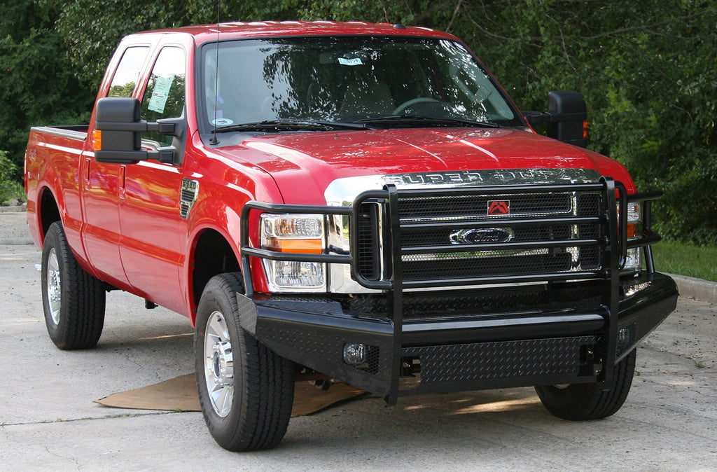 Fab Fours FS08-S1960-1 Black Steel Front Ranch Bumper for Select Ford F-250 Super Duty, Ford F-350 Super Duty, Ford F-450 Super Duty, Ford F-550 Super Duty