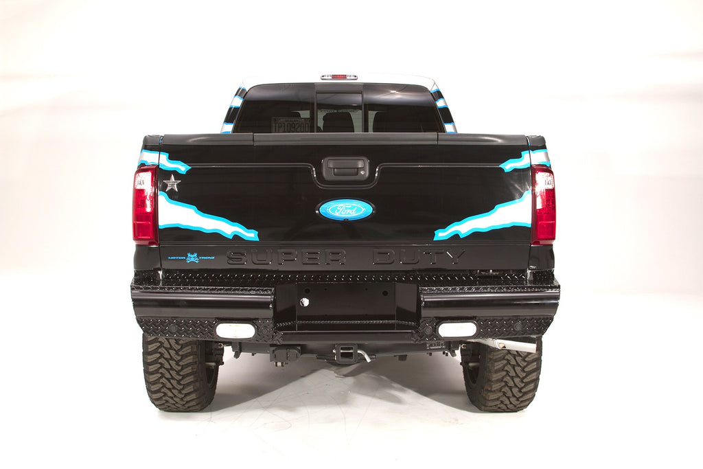 Fab Fours FS08-T1350-1 Black Steel Ranch Rear Bumper for Select Ford F-250 Super Duty, Ford F-350 Super Duty