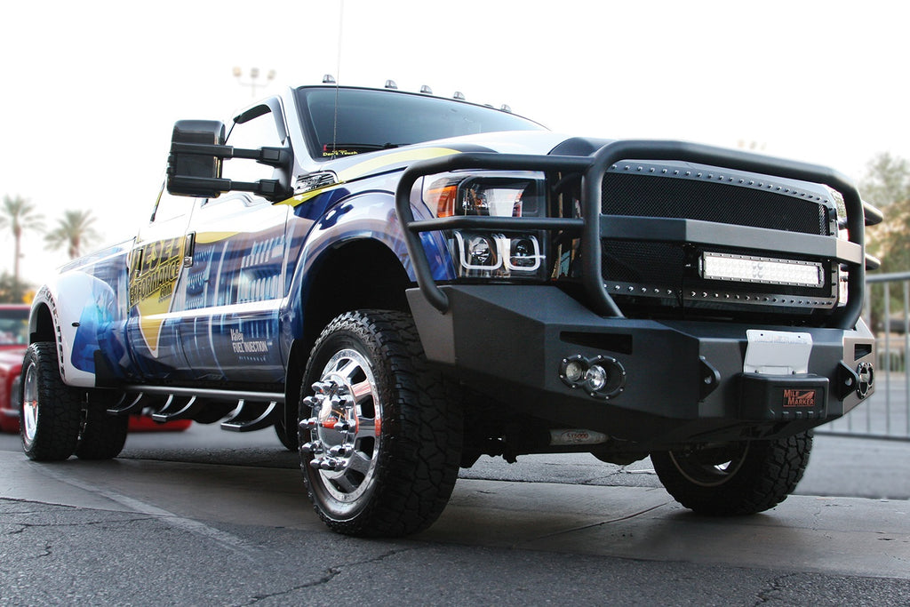 Fab Fours FS11-A2650-B Premium Heavy Duty Winch Front Bumper for Select Ford F-450 Super Duty, Ford F-550 Super Duty