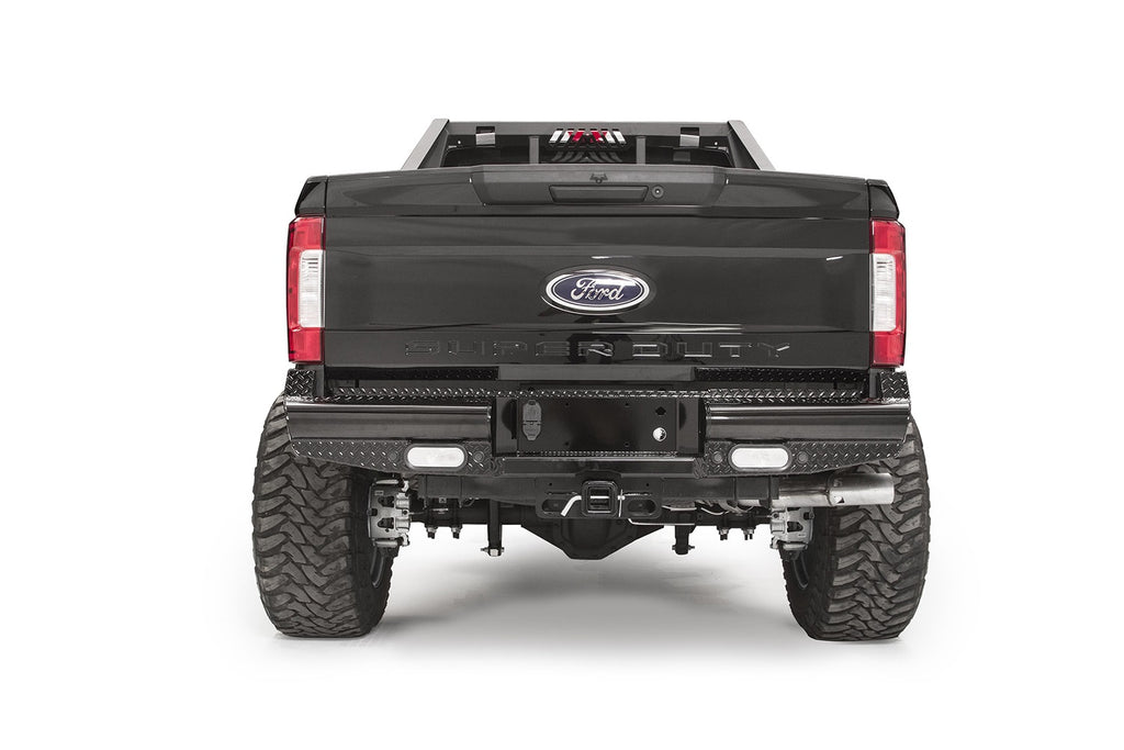Fab Fours FS17-T4150-1 Black Steel Ranch Rear Bumper for Select Ford F-250 Super Duty, Ford F-350 Super Duty, Ford F-600 Super Duty