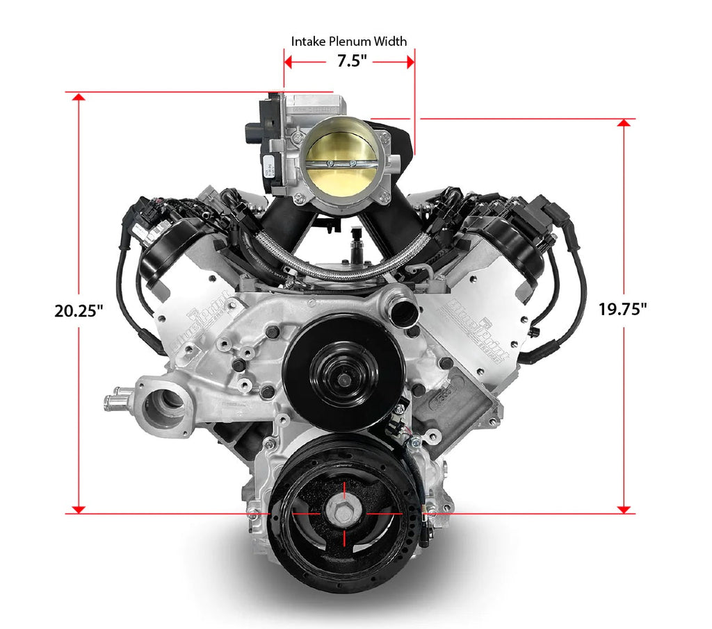 BluePrint Engines PSLS37650CTF 376CI GM LS Compatible Base Dressed -EFI for Select Chevrolet B60, Chevrolet B7, Chevrolet Bel Air, Chevrolet Biscayne, Chevrolet Brookwood, Chevrolet C50, Chevrolet C60, Chevrolet C60 Kodiak, Chevrolet C6500 Kodiak,