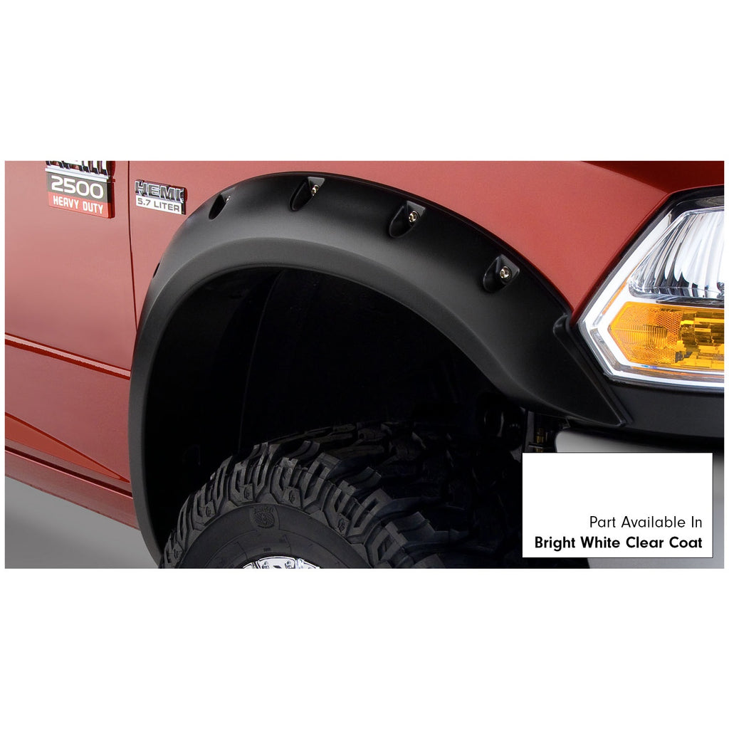 Fender-Flares-Pocket-Style-Color-Bright-White-Clear-Coat-Smooth-Finish-4-Pc