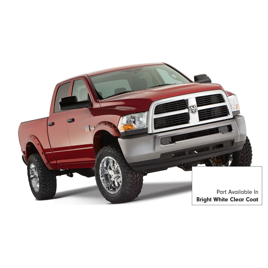 Fender-Flares-Pocket-Style-Color-Bright-White-Clear-Coat-Smooth-Finish-4-Pc