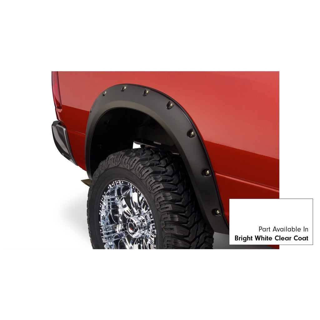 Fender-Flares-Pocket-Style-Color-Bright-White-Clear-Coat-Smooth-Finish-4-Pc