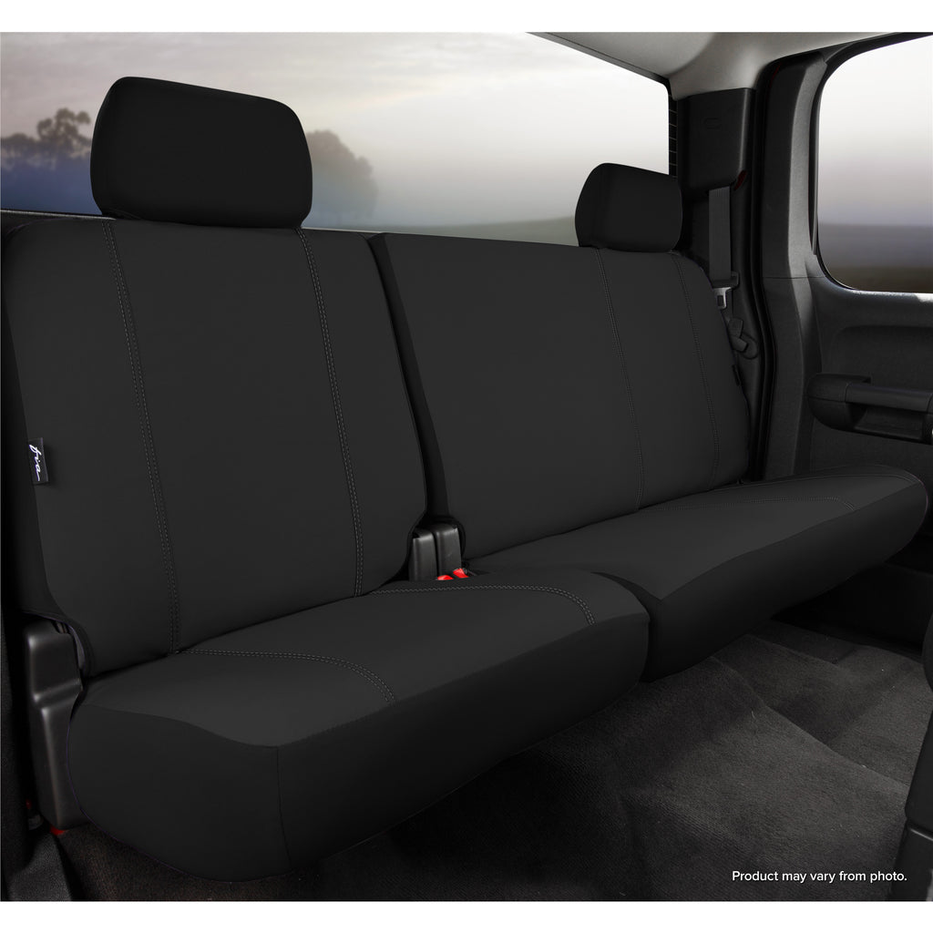 Fia-Black-Poly-Cotton-Rear-Seat-Cover-;-21-24-Bronco-4-Door-Rear-6040-Split-With-Built-In-Center-Seat-Belt