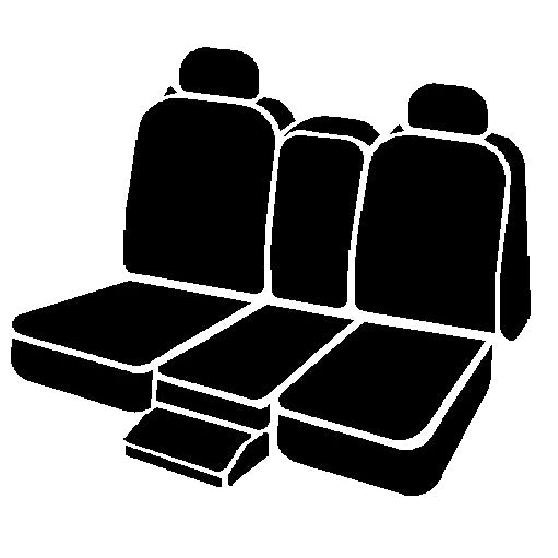 Fia-CharcoalBlack-Oe-Tweed-Front-Seat-Cover-;-13-18-Ram-1500-13-18-25003500-402040-Front-With-Molded-Plastic-Organizer-Attached-To-Center-Cushion-Compartment