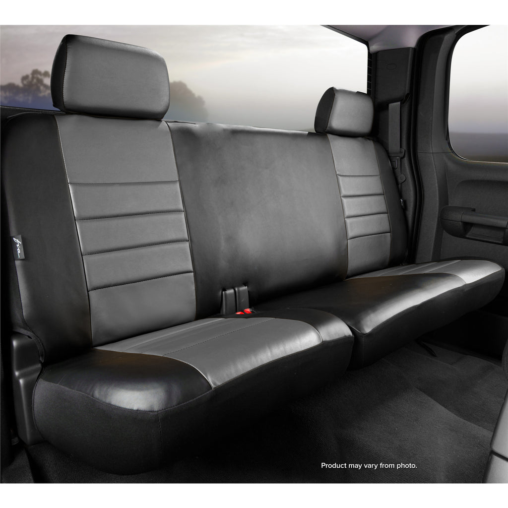Fia-Grey-Leatherlite-Rear-Seat-Cover-19-24-SilveradoSierra-1500-20-24-Hd-Double-Cab-6040-Split