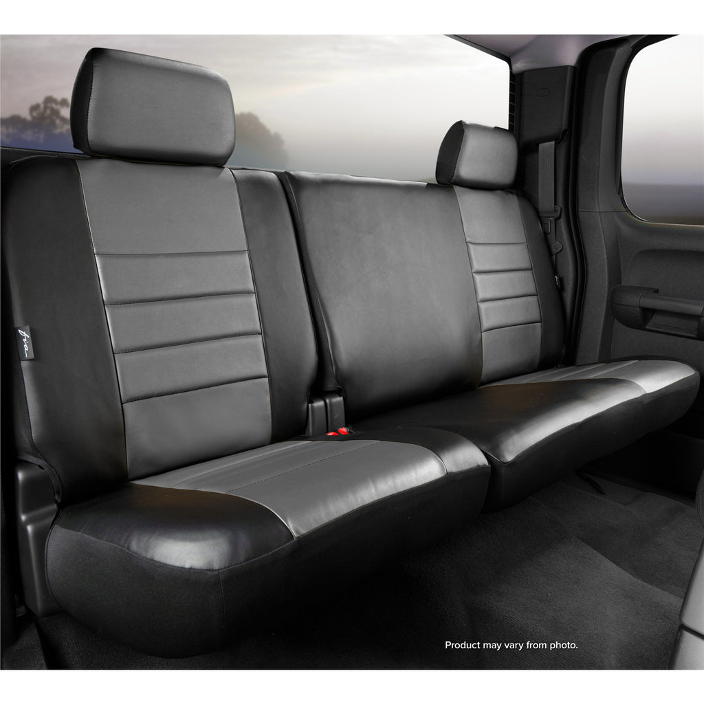 Fia-Grey-Leatherlite-Rear-Seat-Cover-;-07-13-SilveradoSierra-6040-Rear-With-Removable-Headrests-Without-Center-Armrest