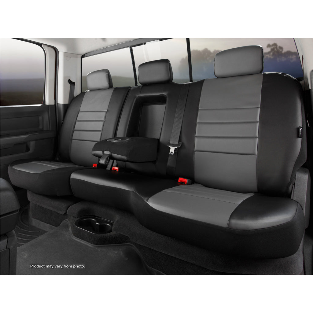 Fia-Grey-Leatherlite-Rear-Seat-Cover-;-22-24-F150-Crew-Cab-6040-Seat-With-Armrest