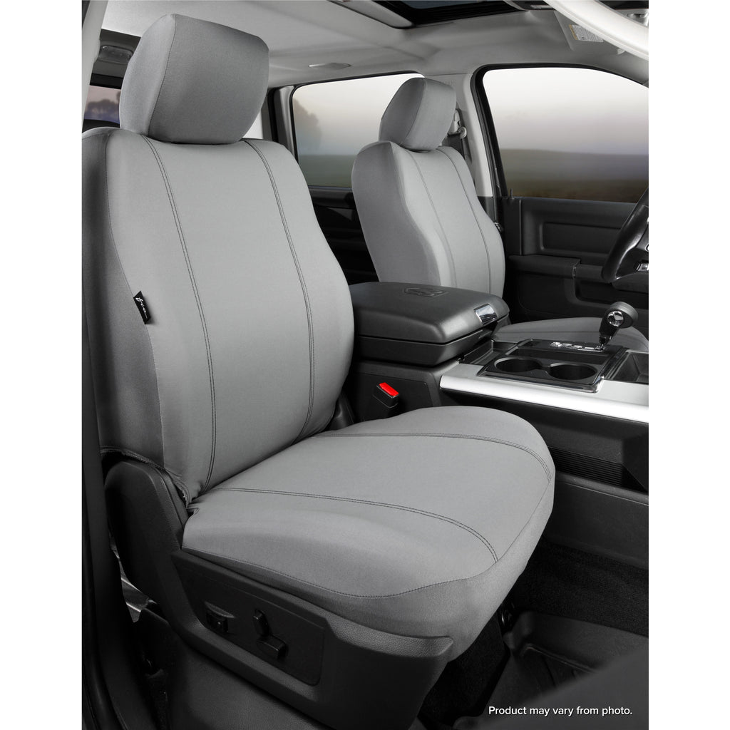 Fia-Grey-Poly-Cotton-Front-Seat-Cover-;-09-14-F150-11-16-Super-Duty-Front-Bucket-Seats-With-Removable-Headrests