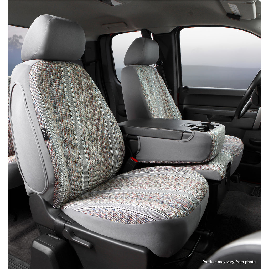 Fia-Grey-Saddle-Blanket-Front-Seat-Cover-;-02-10-Super-Duty-402040-Front-With-ArmrestConsole--Cup-Holder