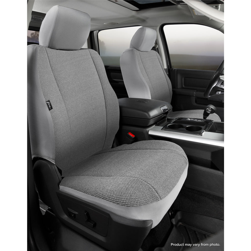 Fia-Grey-Saddle-Blanket-Front-Seat-Cover-;-09-14-F150-11-16-Super-Duty-Front-Buckets-With-Removable-Headrests