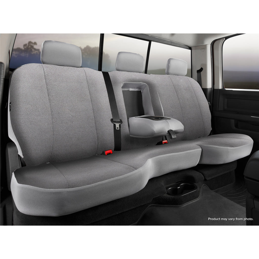 Fia-Grey-Saddle-Blanket-Rear-Seat-Cover-;-Dodge-Ram-06-18-Mega-Cab-6040-Rear-With-Built-In-Armrest--Fold-Flat-Backrest