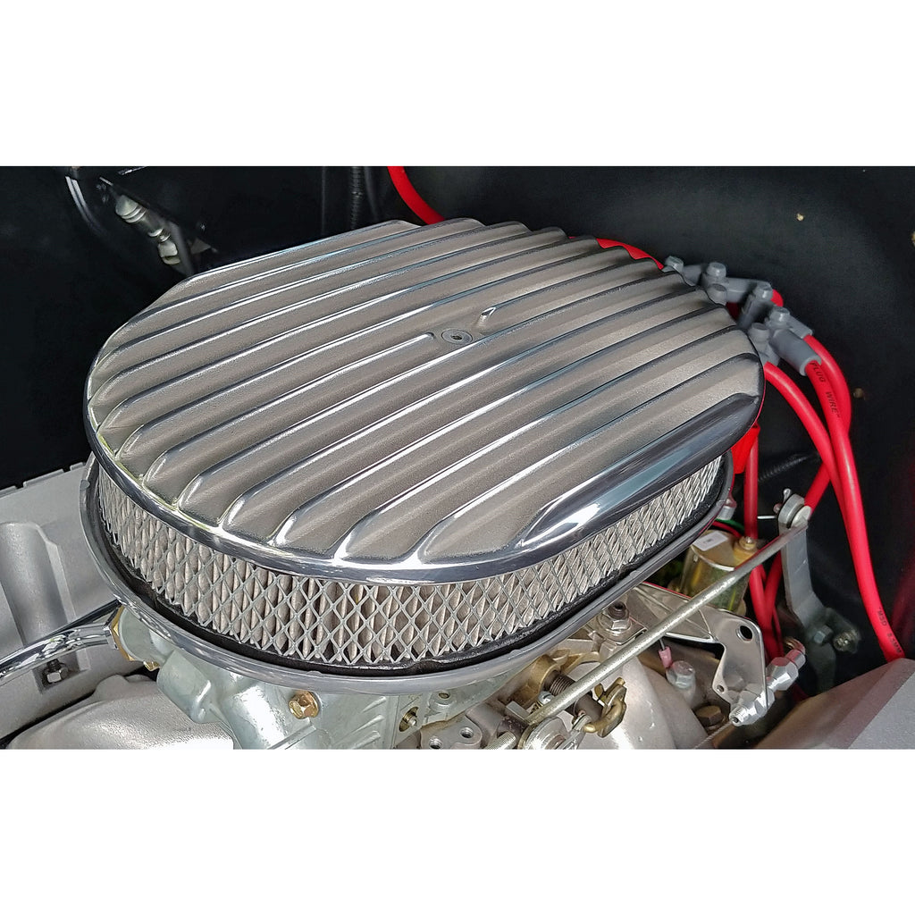 Finned-Aluminum-Oval-Air-Cleaner-Kit-12-X-2-In.-Paper-Element--Full-Finned-Style