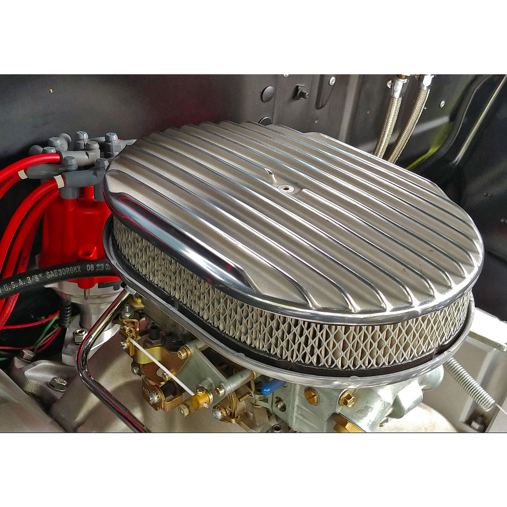 Finned-Aluminum-Oval-Air-Cleaner-Kit-12-X-2-In.-Paper-Element--Full-Finned-Style