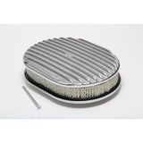 Trans-Dapt 6047 Finned Aluminum Oval Air Cleaner Kit 12 X 2 in. Paper Element- Full Finned Style