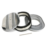 Trans-Dapt 6026 Finned Aluminum OVAL Air Cleaner Set; 2 x 12 x 8-3/8 in.; 5-1/8 in. Neck