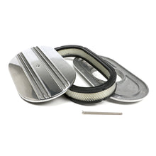 Load image into Gallery viewer, Finned-Aluminum-Oval-Air-Cleaner;-15-X-2-Paper-Element---Partially-Finned