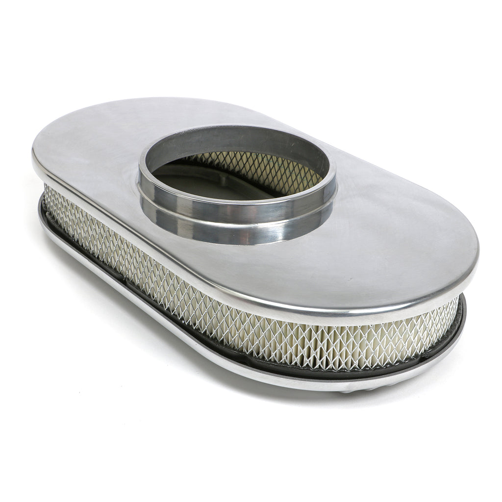 Finned-Aluminum-Oval-Air-Cleaner;-15-X-2-Paper-Element---Partially-Finned