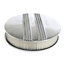 Load image into Gallery viewer, Finned-Aluminum-Round-Air-Cleaner-Set;-3-In.-Tall,-14-In.-Dia.,-5-18-In.-Neck