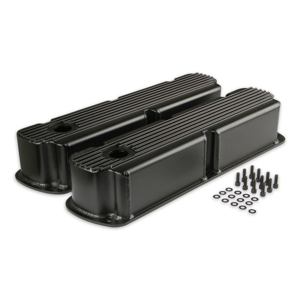 Finned-Fabricated-Aluminum-Valve-Covers---Black