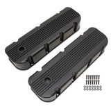 Mr. Gasket 6816BG  Finned Fabricated Aluminum Valve Covers - Black