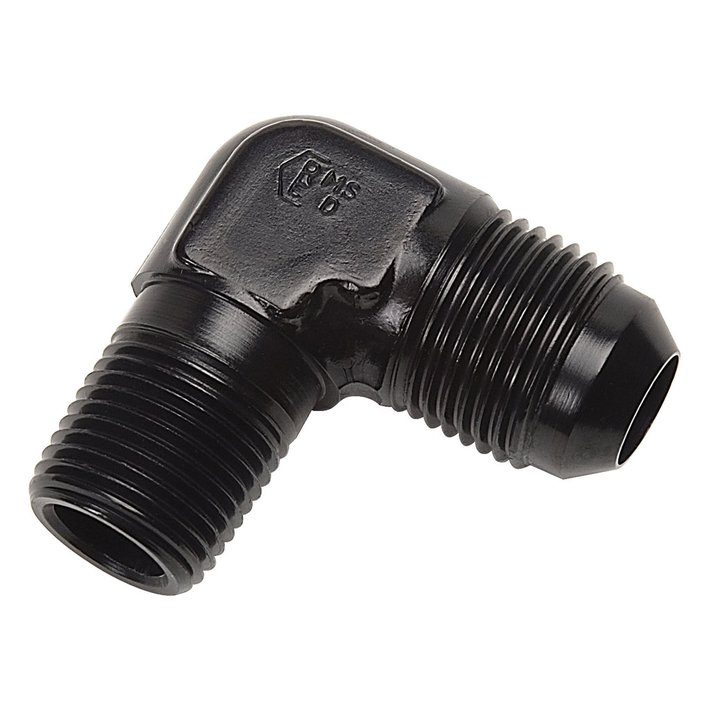 Fitting-8An-Flare-To-14-Npt-90-Deg-Black-Anodize