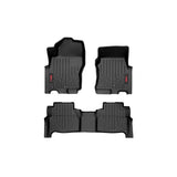 Rough Country M-80515 Floor Mats Front Rear and Rear Row Crew Cab Nissan Frontier 2WD/4WD (22-23)