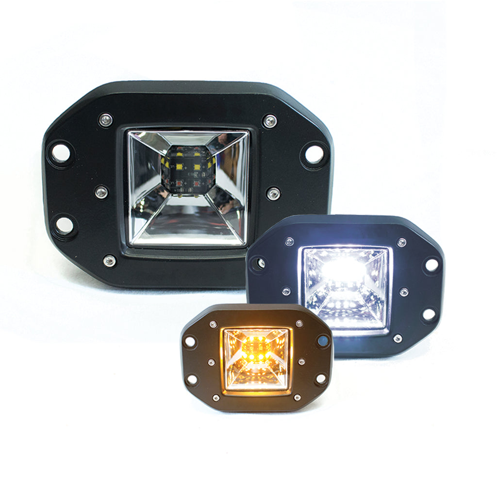 Flush-Mount-3X5in-2-Function-Led-Cube-Style-Forward-Light-(WhiteAmber)