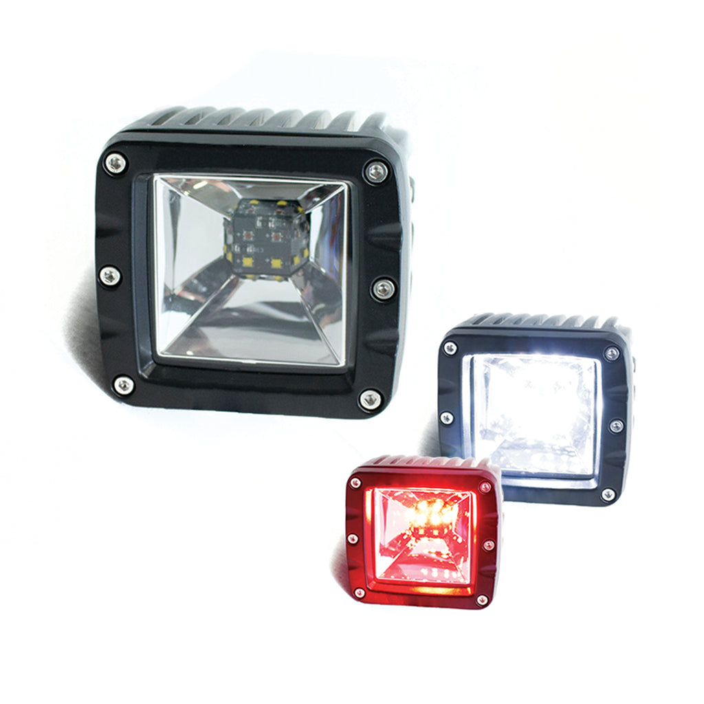 Flush-Mount-3X5in-2-Function-Led-Cube-Style-Rear-Light-(WhiteRed)