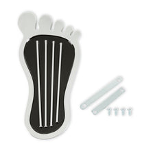 Load image into Gallery viewer, Foot-Print-Gas-Pedal-Pad---Aluminum---Chrome--Painted-Black-Trim