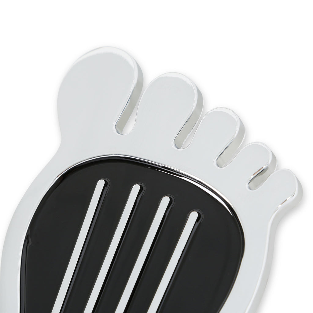 Foot-Print-Gas-Pedal-Pad---Aluminum---Chrome--Painted-Black-Trim