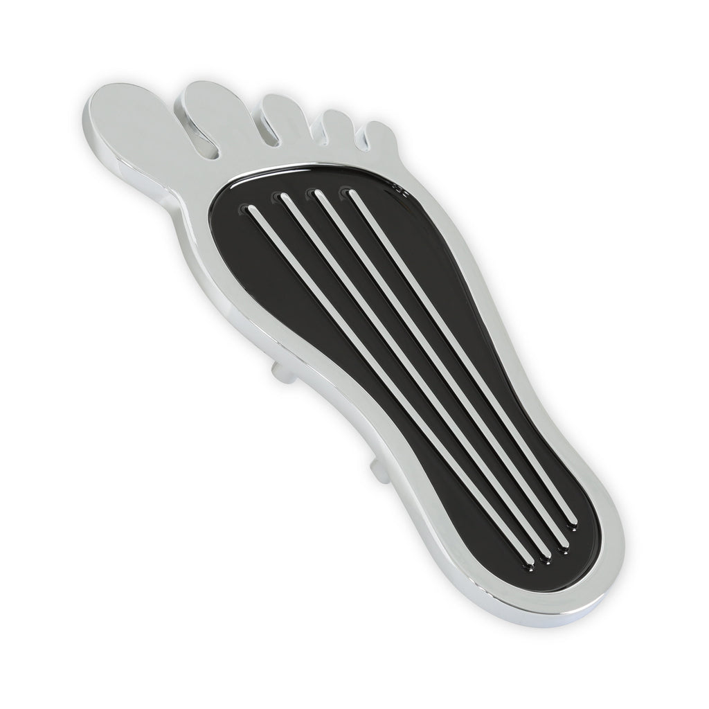 Foot-Print-Gas-Pedal-Pad---Aluminum---Chrome--Painted-Black-Trim