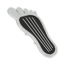 Load image into Gallery viewer, Foot-Print-Gas-Pedal-Pad---Aluminum---Chrome--Painted-Black-Trim