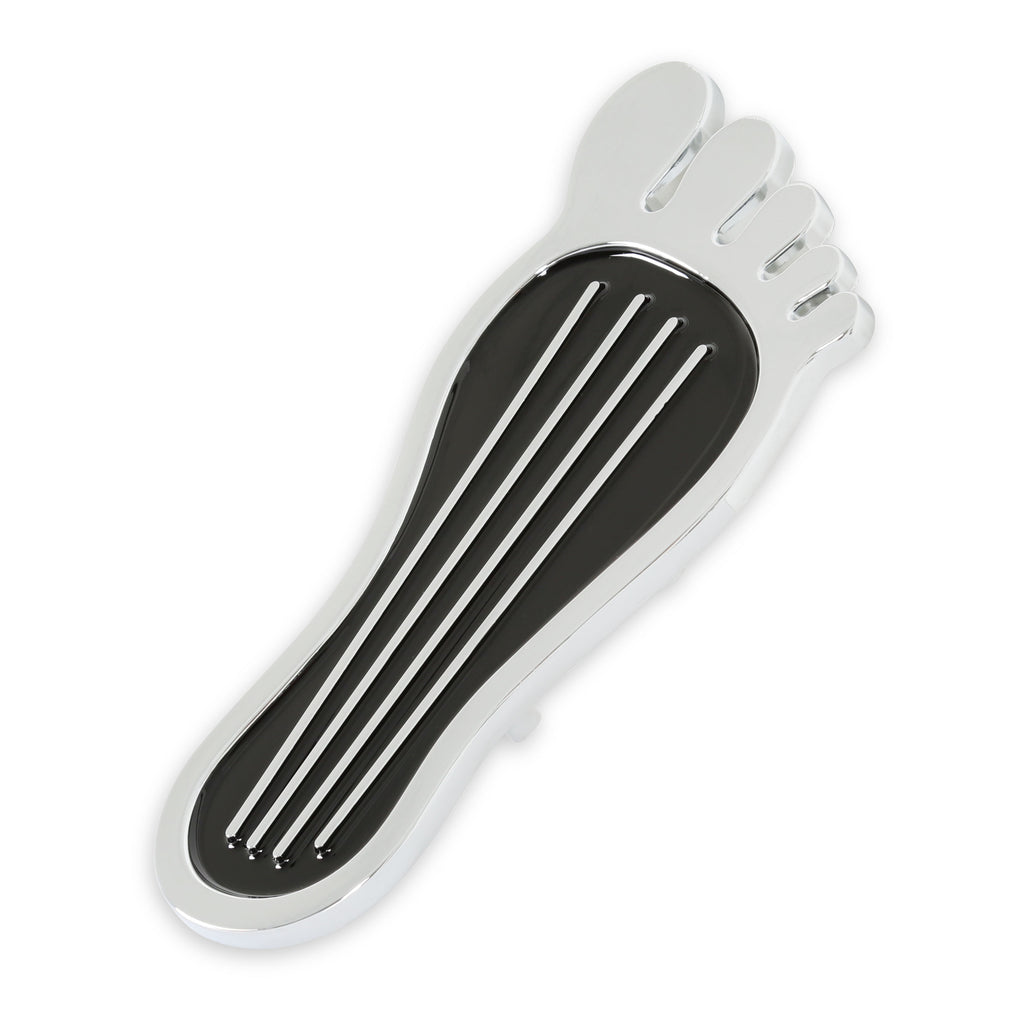 Foot-Print-Gas-Pedal-Pad---Aluminum---Chrome--Painted-Black-Trim