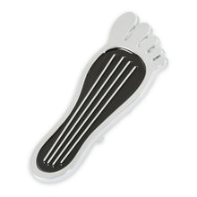 Load image into Gallery viewer, Foot-Print-Gas-Pedal-Pad---Aluminum---Chrome--Painted-Black-Trim