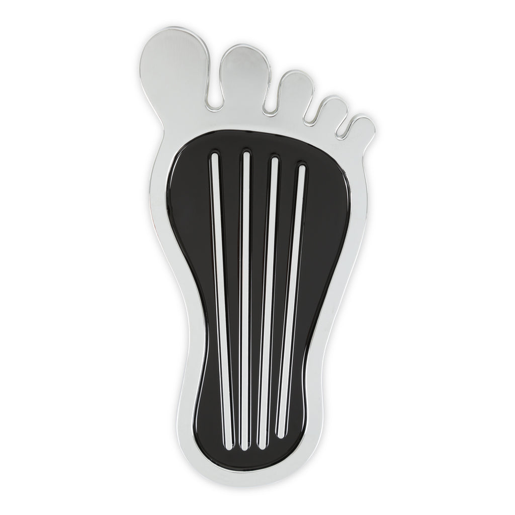 Foot-Print-Gas-Pedal-Pad---Aluminum---Chrome--Painted-Black-Trim